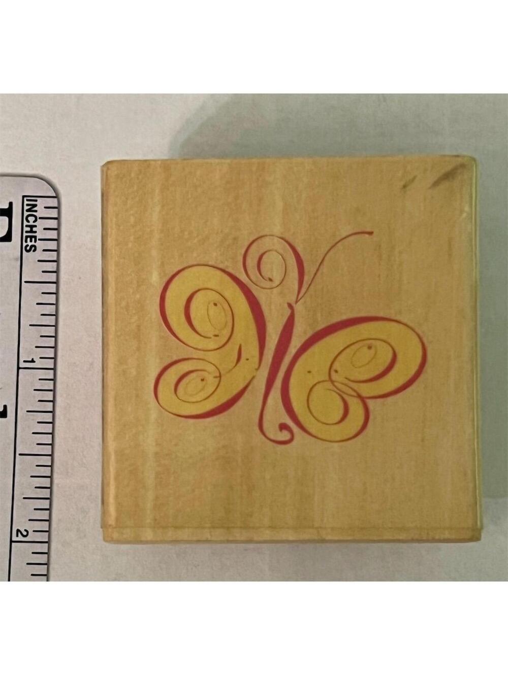 Scrappy Cat Garden Collection Butterfly Wood Rubber Stamp